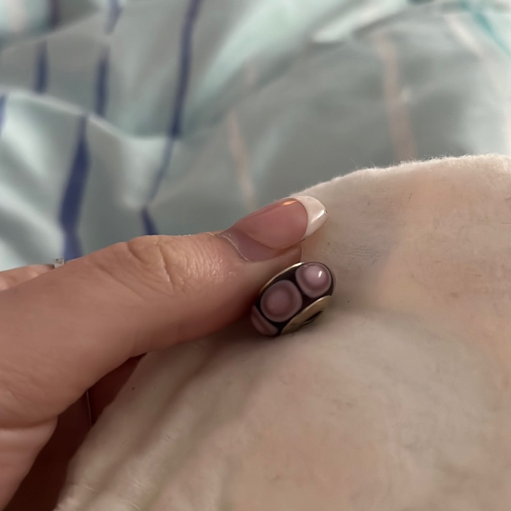 purple circle pandora charm